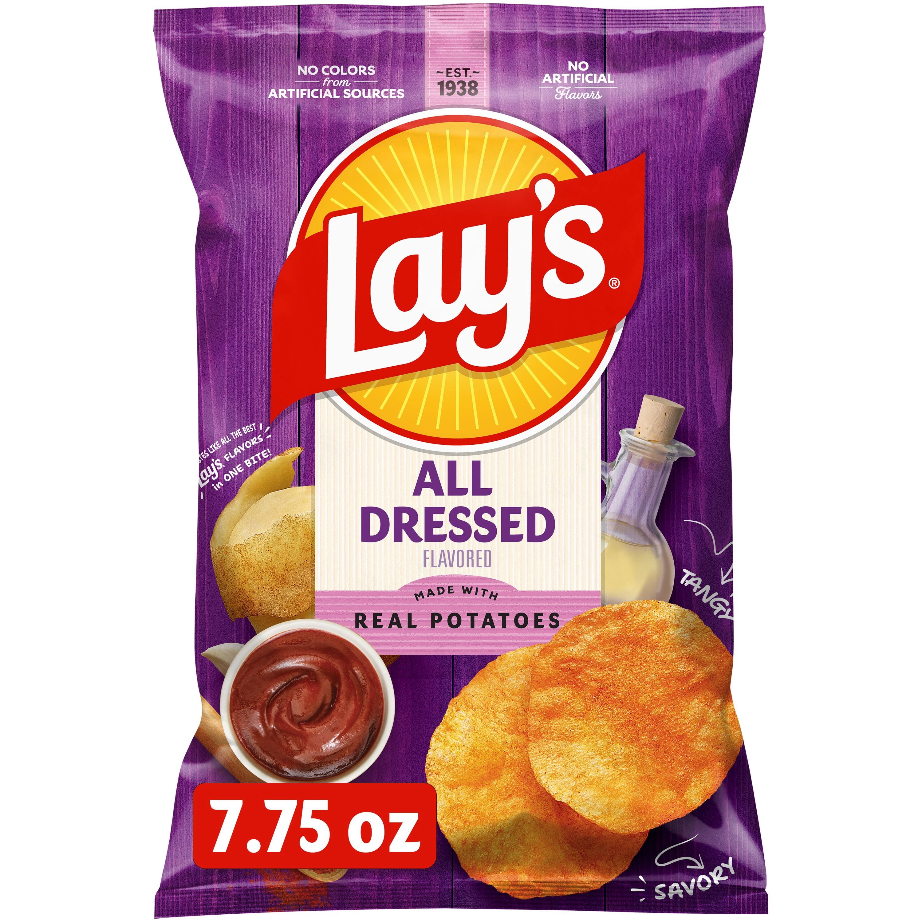 Lays All Dressed Potato Chips 7.75 oz Bag