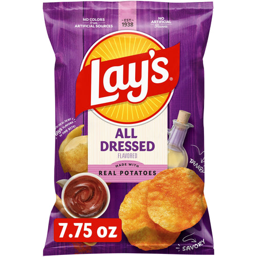Lays All Dressed Potato Chips 7.75 oz Bag